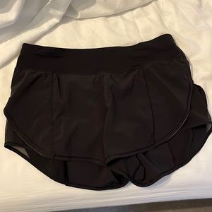 Lululemon black fast and free running shorts